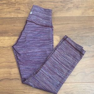 Lulu lemon size 2 align cropped tight. Purple multicolored.